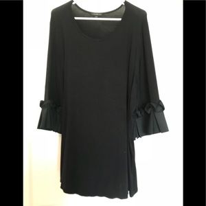 Lane Bryant Black Ruffled 3/4 Length Ruffle Sleeve